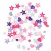 Boutons Dress It Up : MM Shapes Princess Mix - Mini Coeurs Etoiles Rose Violet