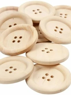 Creativ Company Boutons En Bois - 35 Mm - 10 Pcs