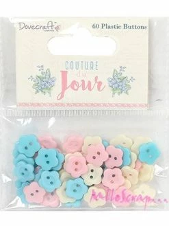 Boutons Plastique - Dovecraft - 60 Pièces