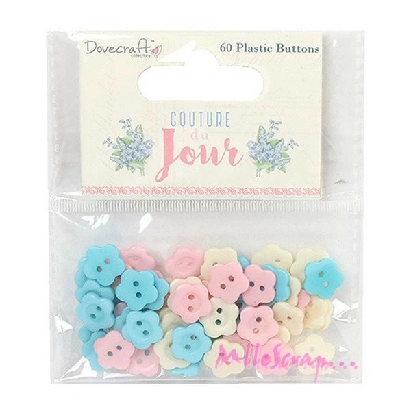Boutons Plastique - Dovecraft - 60 Pièces 1 Boutons Plastique - Dovecraft - 60 Pièces