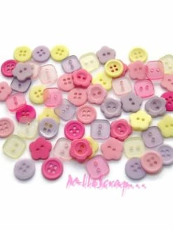 Boutons Plastique - Dovecraft - 60 Pièces