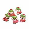 MlleScrap Boutons Renards Noel Bois Multicolore - 5 Pièces