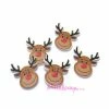 MlleScrap Boutons Rennes De Noel Bois Multicolore - 5 Pièces