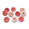 MlleScrap Boutons Ronds Tons Rouge Bois - 10 Pièces