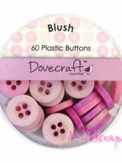 Boutons Rose Clair - Dovecraft - 60 Pièces