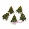 MlleScrap Boutons Sapins De Noel Bois Multicolore - 5 Pièces