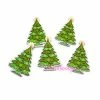 MlleScrap Boutons Sapins Noel Bois Multicolore - 5 Pièces
