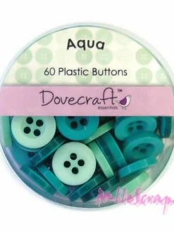 Dovecraft Boutons Turquoise - Dovecaft - 60 Pièces