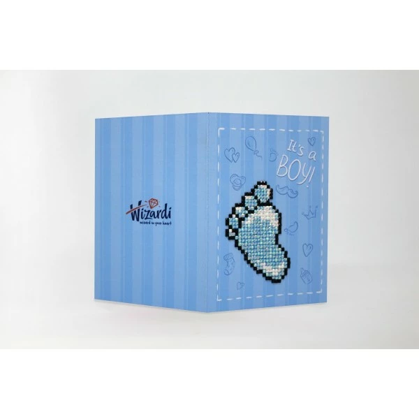 Wizardi Broderie Diamant Kit- C'est Un Garçon WC0438 1 Wizardi Broderie Diamant Kit- C'est Un Garçon WC0438