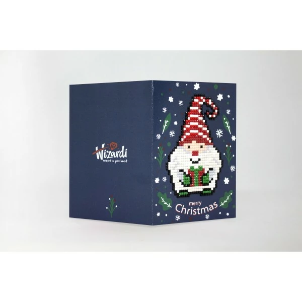 Wizardi Broderie Diamant Kit- Joyeux Noël (gnome) WC0307 1 Wizardi Broderie Diamant Kit- Joyeux Noël (gnome) WC0307