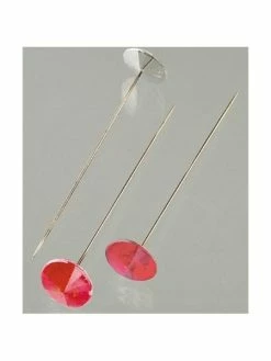 Artif Cabochon Rouge 15 Mm Sur épingle De 7 Cm, 16 Pièces