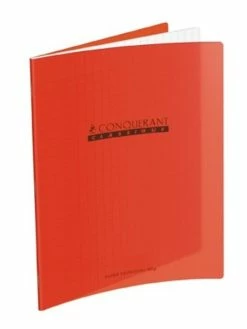 Conquérant Classique Cahier 17x22 - 60 Pages - Séyès - Polypro Rouge