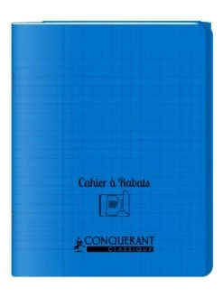 Conquérant Classique Cahier à Rabats 17x22 - 48 Pages - Séyès - Polypro Bleu