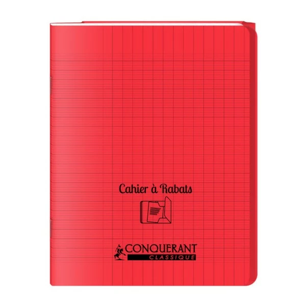 Conquérant Classique Cahier à Rabats 17x22 - 96 Pages - Séyès - Polypro Rouge 1 Conquérant Classique Cahier à Rabats 17x22 - 96 Pages - Séyès - Polypro Rouge