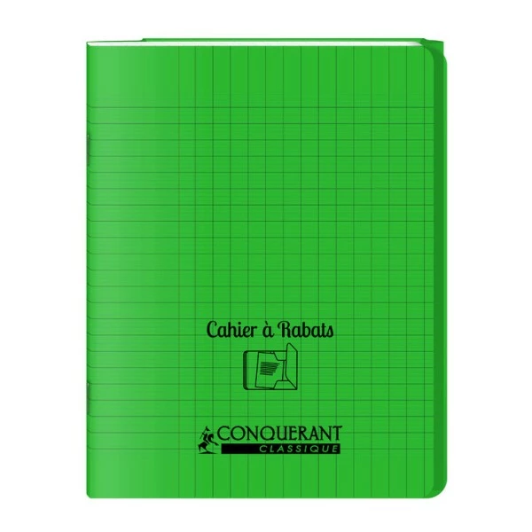 Conquérant Classique Cahier à Rabats 17x22 - 96 Pages - Séyès - Polypro Vert 1 Conquérant Classique Cahier à Rabats 17x22 - 96 Pages - Séyès - Polypro Vert