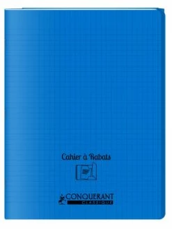 Conquérant Classique Cahier à Rabats 24x32 - 48 Pages - Séyès - Polypro Bleu