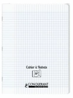 Conquérant Classique Cahier à Rabats 24x32 - 48 Pages - Séyès - Polypro Incolore