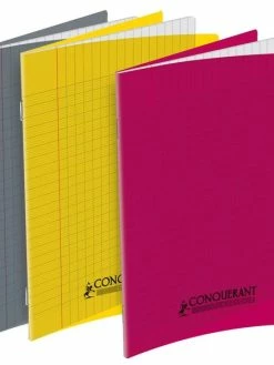 Cahier Conquérant - 17 X 22 - 96 Pages - Polypro Plusieurs Coloris Disponibles