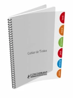 Conquérant Classique Cahier De Textes Polypro Transparent