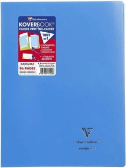 CLAIREFONTAINE Cahier "Koverbook" - Polypro - 21x29,7 - 96 Pages - Séyès - Bleu
