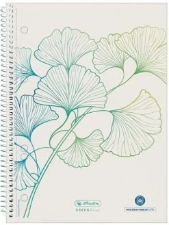 Cahier Spiralé GREENline "Ginkgo" - A5 - 5x5 + M - Herlitz