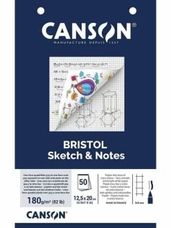 CANSON - Bloc De Fiches "Bristol Sketch & Notes" - 125 X 200 Mm