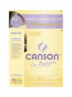Canson Mi-Teintes Papier à Dessin A3 29,7 X 42 Cm 8 Feuilles Pastellistes