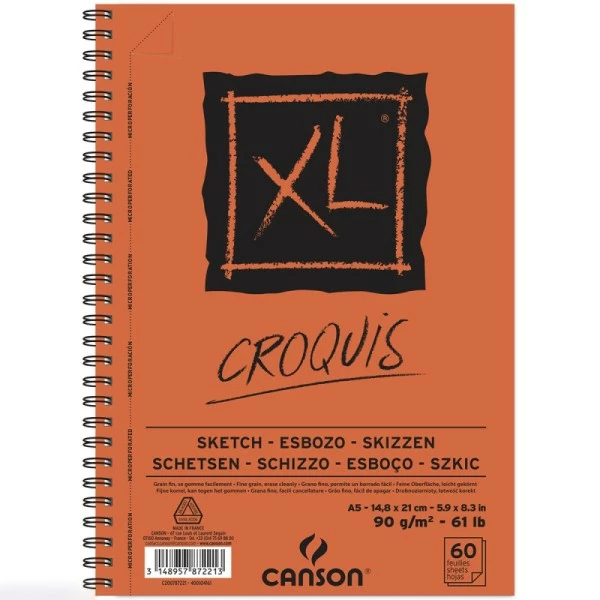 Carnet A5 Canson XL - Croquis - 60 Feuilles 1 Carnet A5 Canson XL - Croquis - 60 Feuilles