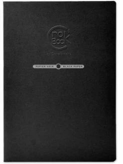CLAIREFONTAINE Carnet De Croquis Crok'Book Papier Noir - 120 G/m² - A3 - 20 Pages