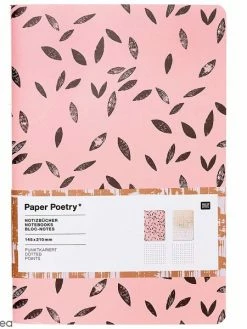 Rico Design Carnets Bloc-Notes - Rose Et Gris - A5 - 2 Pcs