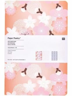 Carnets De Notes Sakura Rico Design - Orange Et Bleu - 14,5 X 21 Cm - 2 Pcs