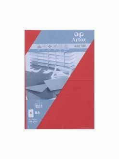 Artoz Carte Double A6 210x148 Paquet De 5 - Rouge