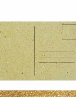 AUCUNE Carte Postale à Décorer 15 X 10,5 Cm + Masking Tape Doré à Paillettes 5 M