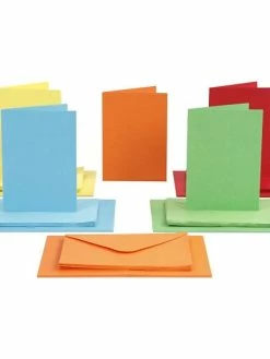 Creativ Company Cartes 10,5 X 15 Cm Et Enveloppes - Assortiment De Couleurs - 50 Sets