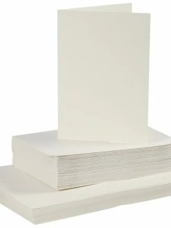 Creativ Company Cartes 10,5 X 15 Cm Et Enveloppes - Blanc Cassé - 50 Sets