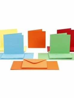 Creativ Company Cartes 15 X 15 Cm Et Enveloppes - Assortiment De Couleurs - 50 Sets