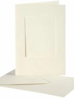 Creativ Company Cartes Cadres Carrés Et Enveloppes Blanches - 10,5 X 15 Cm - 10 Pcs