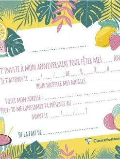 Cartons D'invitation Et Enveloppes - Anniversaire Enfant - Fille - Tropical - Clairefontaine