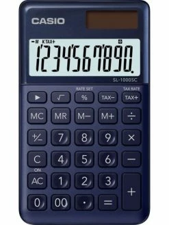 CASIO - Calculatrice SL-1000 SC-BK - Solaire/pile - Bleu Marine