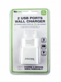Chargeur Mural Double Ports USB 2.4A 5V Tekmee -V-Zug shop chargeur mural double ports usb 24a 5v tekmee p 2