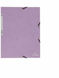 Chemise 3 Rabats à élastiques "Aquarel" - A4 - Mauve - Exacompta