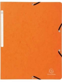 Chemise à élastiques, A4, Carton, Orange - Exacompta