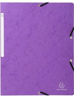 Chemise à élastiques, A4, Carton, Violet - Exacompta