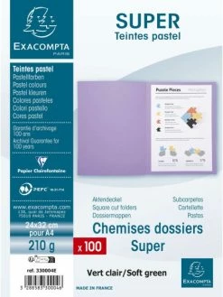 Exacompta Chemises "Super 210" - A4 - Vert Clair