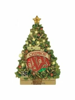 K&Company Chipboards Noël - Lettres Alphabet Dans Une Boîte Sapin - Chipbox - K & Company