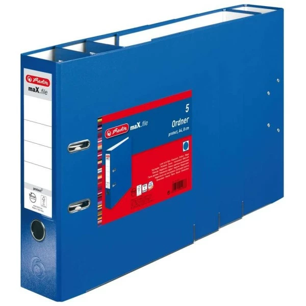 Herlitz Classeur "MaX.file Protect" - A4 - Dos 80 Mm - Bleu 1 Herlitz Classeur "MaX.file Protect" - A4 - Dos 80 Mm - Bleu