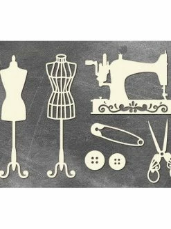 FABRIKA DECORU Clipboard, Embellissement Carton Fabrika Décoru COUTURE MANEQUIN MACHINE A COUDRE 583
