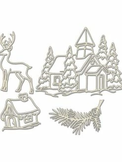 FABRIKA DECORU Clipboard, Embellissement Carton Fabrika Décoru HIVER RENNE SAPIN CHALET 636