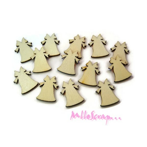MlleScrap Cloches De Noel Bois - 10 Pièces 1 MlleScrap Cloches De Noel Bois - 10 Pièces