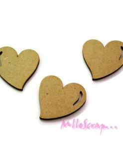 Cœurs Bois Boanita - 3 Pièces